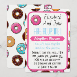 Adoptie Shower Modern Pink Donut Party Kaart