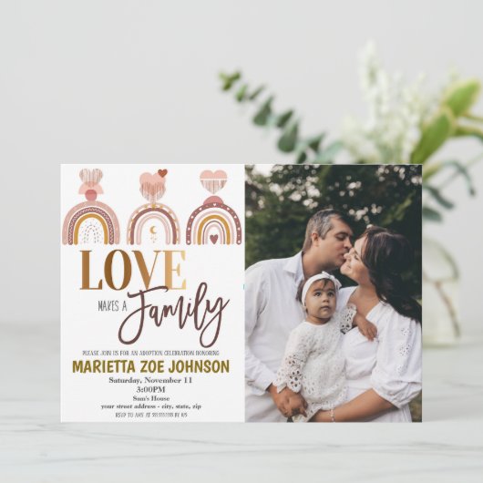 Adoptie Viering Uitnodiging (Staand voorkant)