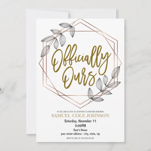 Adoptie Viering Uitnodiging (Voorkant)