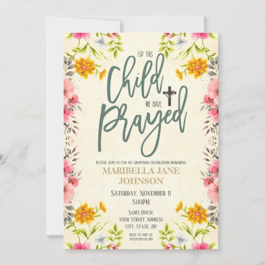Adoptie Viering Uitnodiging (Voorkant)