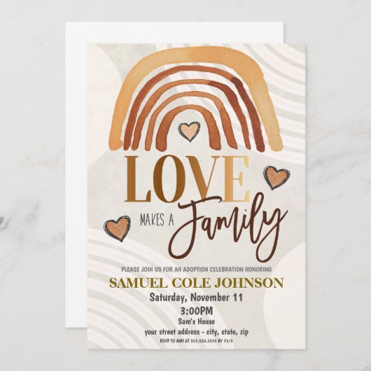 Adoptie Viering Uitnodiging (Voorkant / Achterkant)