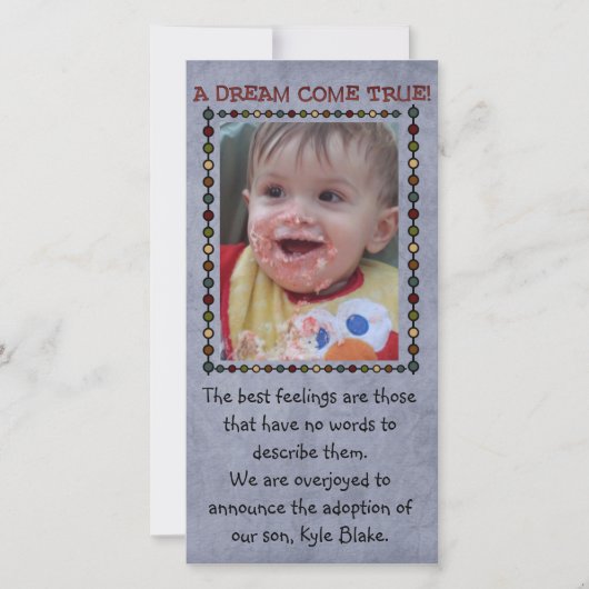 adoptiefotokaart aankondiging (Voorkant)