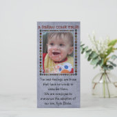 adoptiefotokaart aankondiging (Staand voorkant)