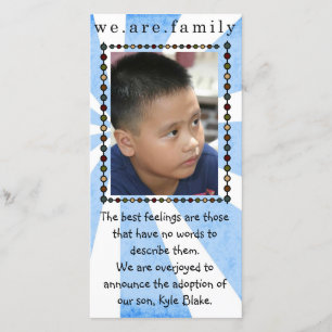 adoptiekaart aankondiging