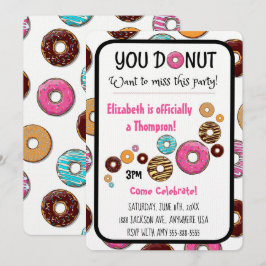 Adoptiepartij Modern Pink Donut Party Kaart