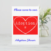 Adoption = Amour Blanc sur invitation à la douche (Debout devant)