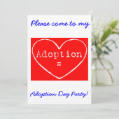 Adoption = Amour White Adoption Day Invitation (Debout devant)