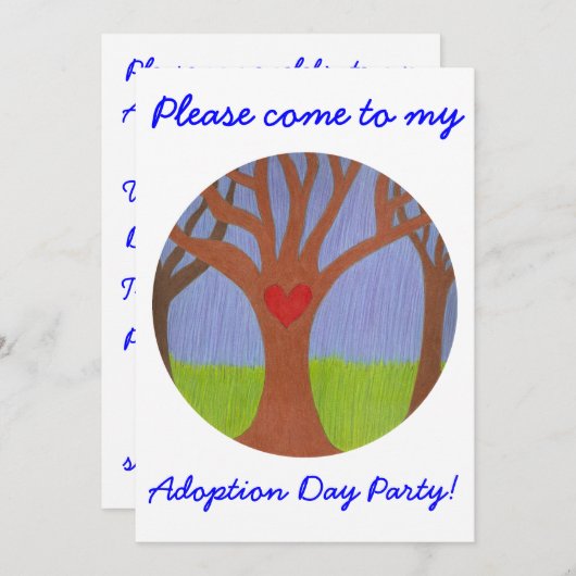 Adoption Arbre Jour de l'adoption Invitation (Devant / Derrière)