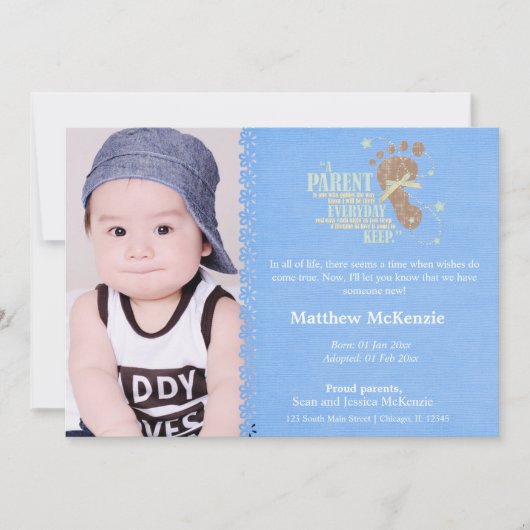 Adoption Boy Faire-part (Devant)