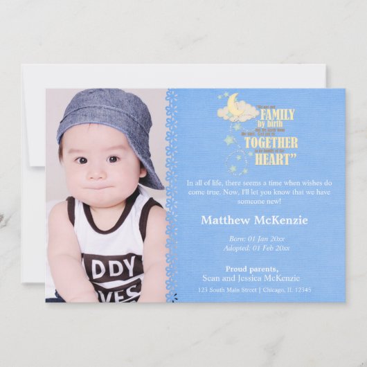Adoption Boy Faire-part (Devant)