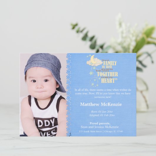 Adoption Boy Faire-part (Debout devant)