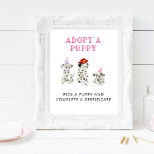 Adoption Center   Meisje brandweerman partij teken Poster