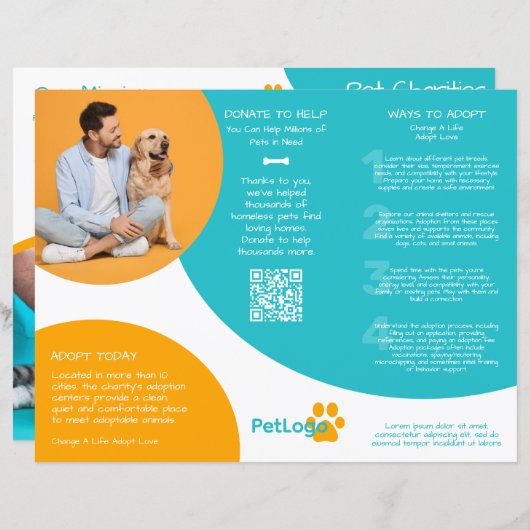 Adoption d'animaux / Charité d'animaux - Brochure (Devant / Derrière)