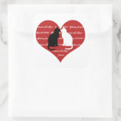 Adoption de chats secourir carré autocollant coeur (Sac)