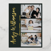 Adoption Faire-part Modern 3 Photo Foil Carte post (Recto)