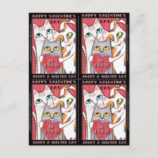 Adoption / Hébergement Chats 4 Valentines Cartes p (Devant)