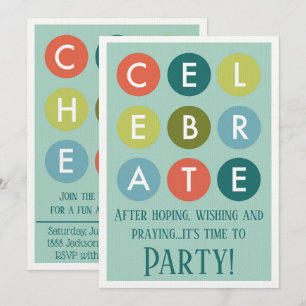 Adoption Party Modern Circles Faire-part