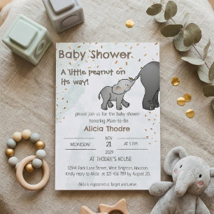 Adorabele met de hand getekende olifant Kleine pin Kaart