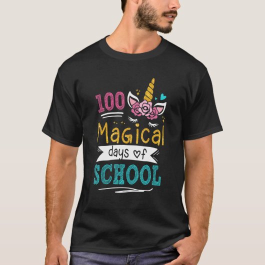 Adorable 100 Days of Magical Learning School Unico T-shirt (Voorkant)