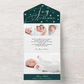 Adorable 4 Photos Faire-part de naissance de Noël (À l'intérieur)