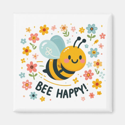 Adorable Abee Happy Carré Magnet (Devant)