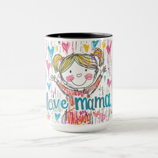 Adorable "Amour Mama" Mug illustré (Centre)