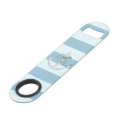 Adorable Ancre nautique sur les rayures bleu clair (Devant angulaire)