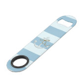 Adorable Ancre nautique sur les rayures bleu clair (Dos Angle)