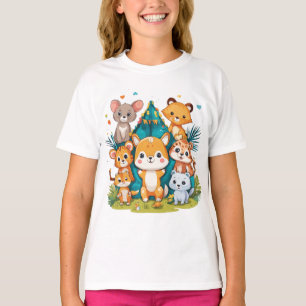 "Adorable Animal Crew" Jeux pour enfants T-shirt d