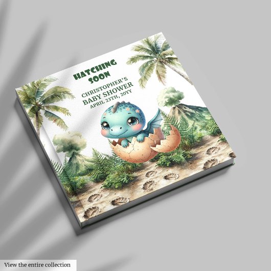 Adorable Aquarelle Dinosaur Baby Boy livre d'hôte