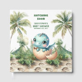 Adorable Aquarelle Dinosaur Baby Boy livre d'hôte (Recto)