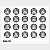 Adorable Astronaut Cats Exploring the Galaxy Ronde Sticker (Vel)