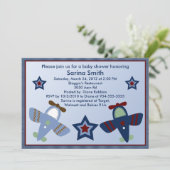 Adorable Avion / Aviateur Baby Shower Invitations (Debout devant)