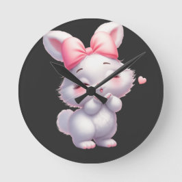 Adorable Baby Bunny Illustration Ronde Klok