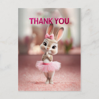 Adorable Baby Bunny in Pink Tutu Thank You Briefkaart
