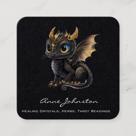 Adorable Baby Dragon Carré Carte de visite (Devant)