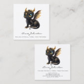 Adorable Baby Dragon Carré Carte de visite (Devant / Derrière)