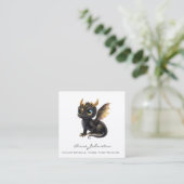 Adorable Baby Dragon Carré Carte de visite (Debout devant)