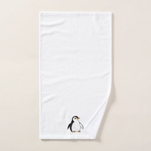 Adorable Baby Penguin Subtle Winter Art Bath Set (Serviette à main)