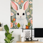 Adorable Baby Rabbit Nursery Wall Art Poster (Bureau à domicile)