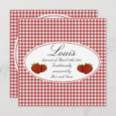 Adorable Baby shower de fraise Invitation (Devant / Derrière)