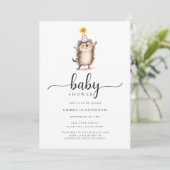 Adorable Baby shower de hérisson Invitation (Debout devant)