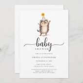 Adorable Baby shower de hérisson Invitation (Devant / Derrière)