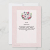 Adorable Baby shower floral éléphant Invitation (Dos)