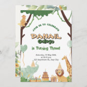 Adorable Baby Shower Invitations avec mignonne ani (Devant / Derrière)