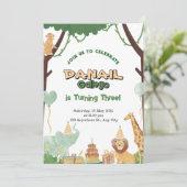 Adorable Baby Shower Invitations avec mignonne ani (Debout devant)