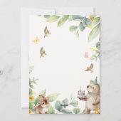 Adorable Baby Shower Invitations avec mignonne ani (Dos)