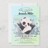 Adorable Baby shower Ours Panda Invitation (Devant)