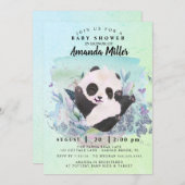 Adorable Baby shower Ours Panda Invitation (Devant / Derrière)