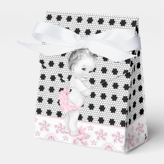 Adorable Baby shower rose et noir Ballotins (Verso)